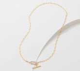 Accents by Affinity Paper Clip Necklace, GP Sterling Silver,0.10ct